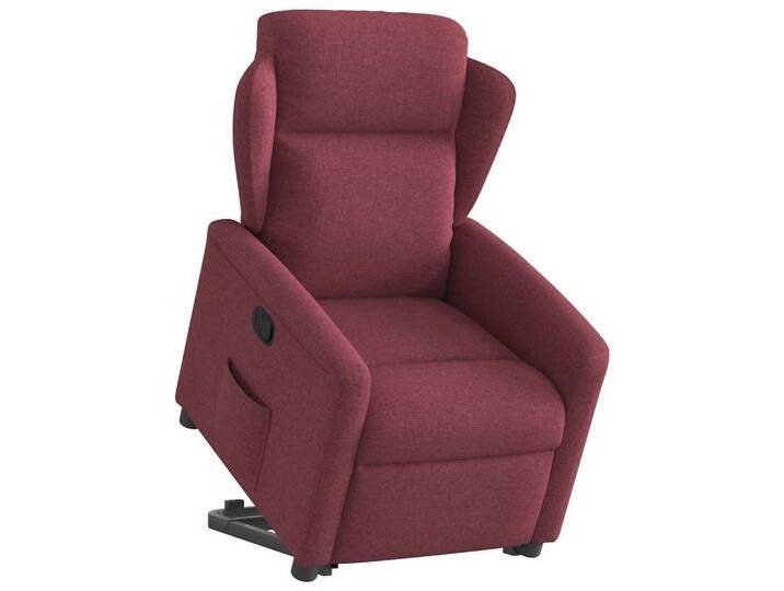 vidaXL Sessel Relaxsessel mit Aufstehhilfe Weinrot Stoff (1-St), rot, Manuelles Neigesystem, Weinrot von vidaXL