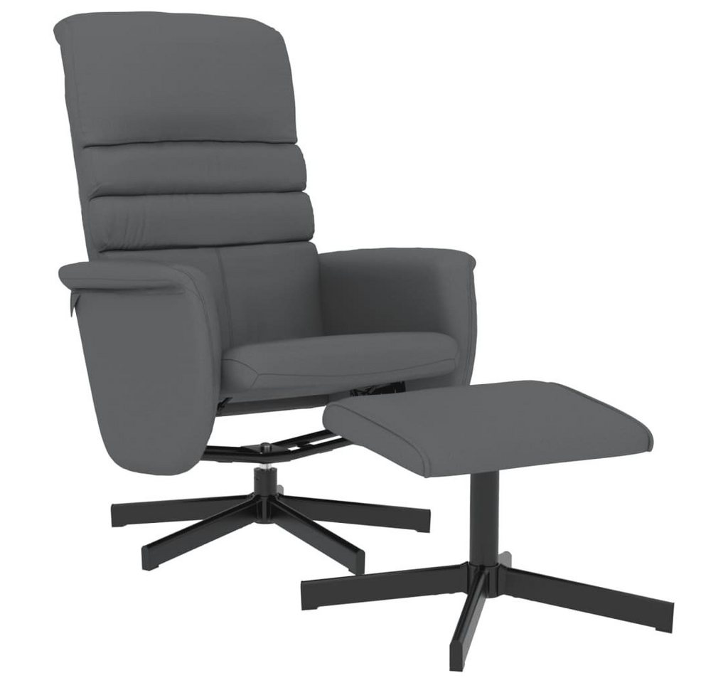 vidaXL Sessel Relaxsessel mit Fußhocker Grau Kunstleder (1-St) von vidaXL