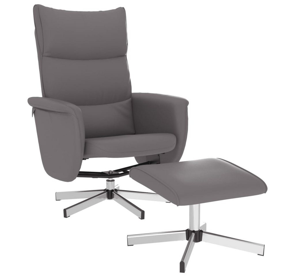 vidaXL Sessel Relaxsessel mit Fußhocker Grau Kunstleder (1-St) von vidaXL