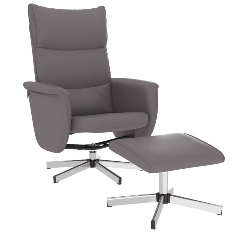 vidaXL Sessel Relaxsessel mit Fußhocker Grau Kunstleder (1-St) von vidaXL