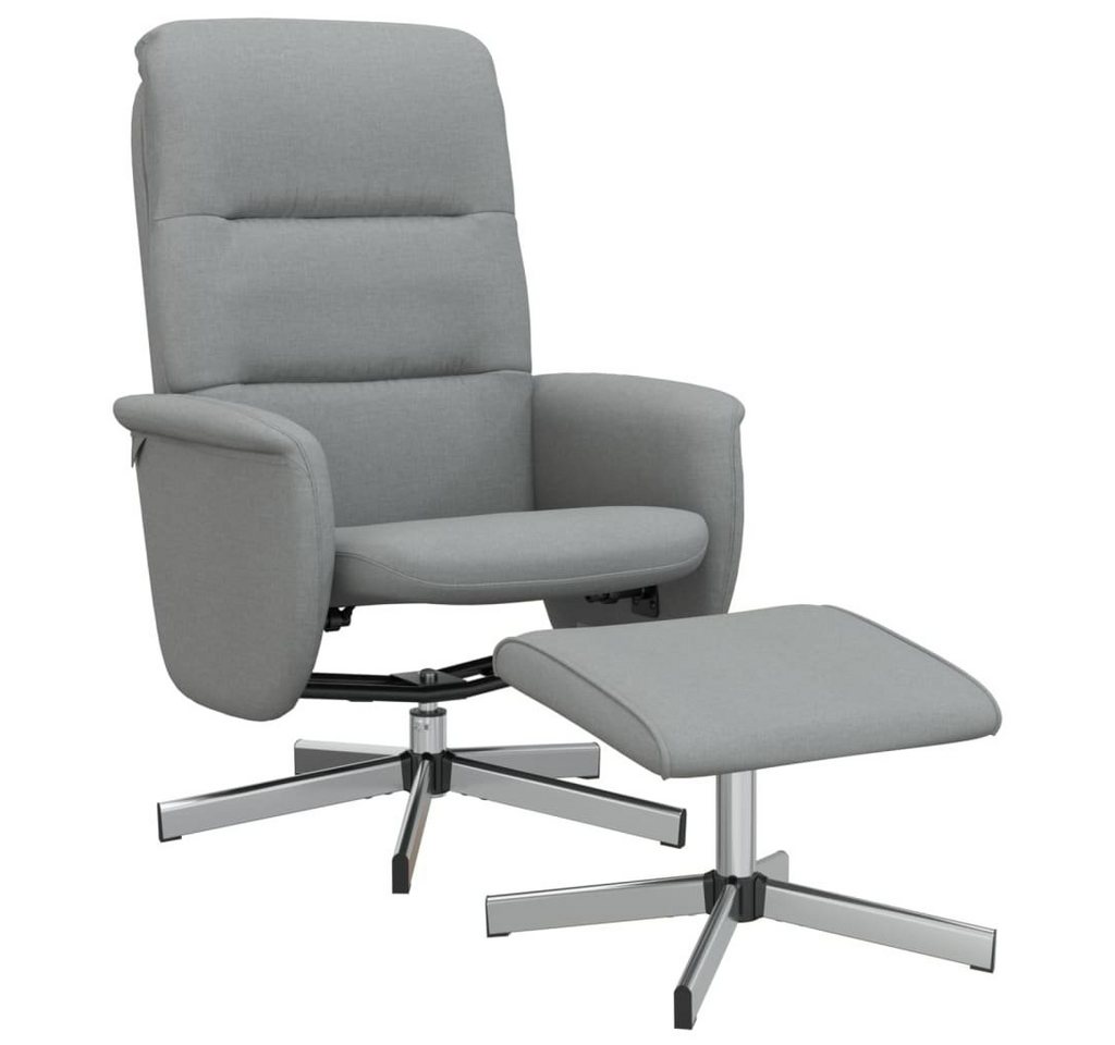 vidaXL Sessel Relaxsessel mit Fußhocker Hellgrau Stoff (1-St) von vidaXL