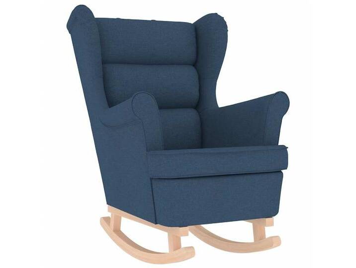 vidaXL Sessel Schaukelsessel Blau 74x90x102 cm Stoff (1-St), blau, Blau von vidaXL