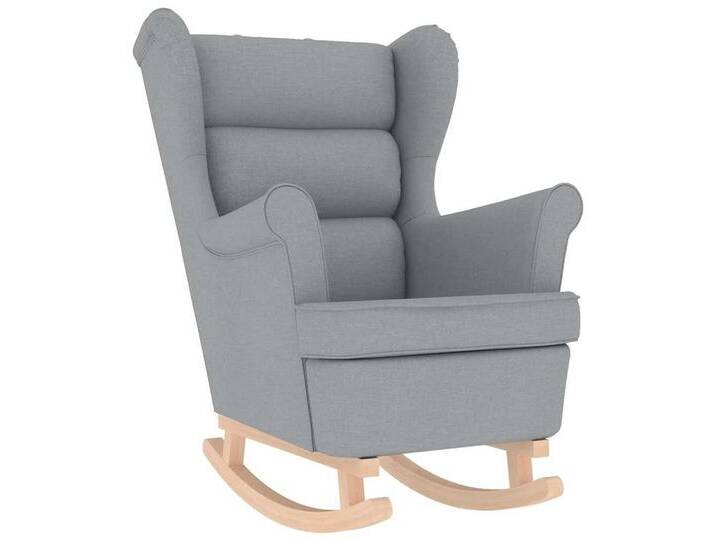 vidaXL Sessel Schaukelsessel Hellgrau 74x90x102 cm Stoff (1-St), grau, Hellgrau von vidaXL