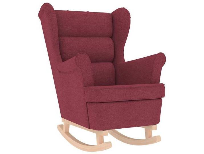 vidaXL Sessel Schaukelsessel Weinrot 74x90x102 cm Stoff (1-St), rot, Weinrot von vidaXL