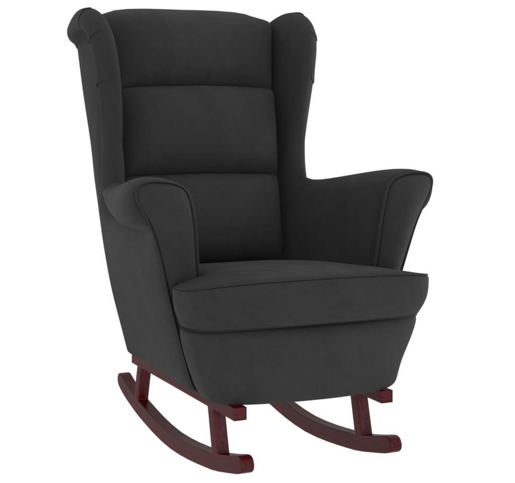 vidaXL Sessel Schaukelstuhl mit Massivholz-Gummibeinen Schwarz Samt Ohrensessel Sess vidaXL Sessel Schaukelstuhl mit Massivholz-Gummibeinen Schwarz Samt Ohrensessel Sess von vidaXL