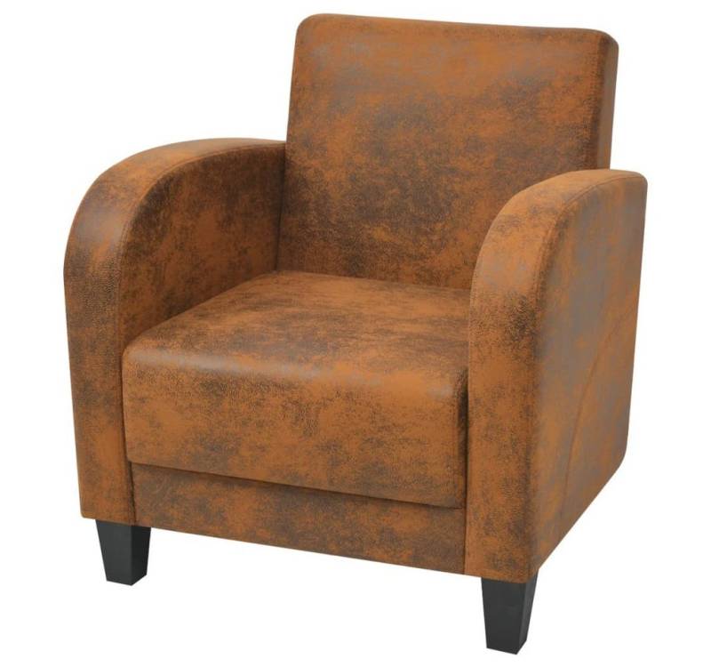 vidaXL Sessel Sessel Braun Wildleder-Optik Clubsessel von vidaXL