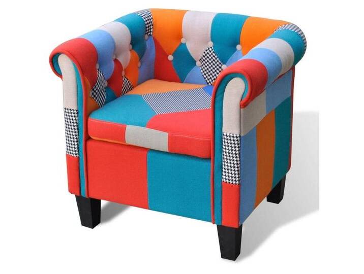 vidaXL Sessel Sessel mit Patchwork-Design Stoff Clubsessel, bunt von vidaXL
