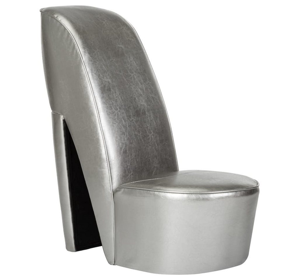vidaXL Sessel Stuhl in Stöckelschuh-Form Silbern Kunstleder (1-St) von vidaXL