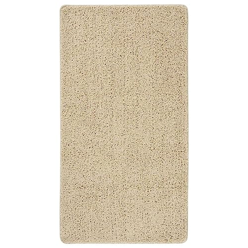 vidaXL Shaggy Teppich mit Latexrücken Langflor Hochflor Wohnzimmerteppich Flurteppich Läufer Wohnzimmer Flur Creme 80x150cm rutschfest von vidaXL