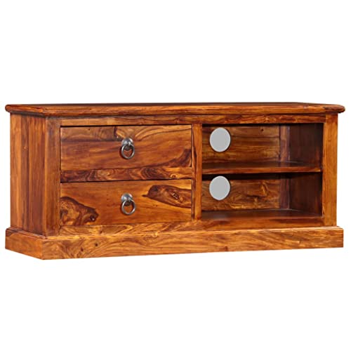 vidaXL Sheesham-Holz Massiv TV Schrank Fernsehtisch Fernsehschrank Lowboard TV Möbel Tisch Board Sideboard HiFi-Schrank 90x30x40cm von vidaXL