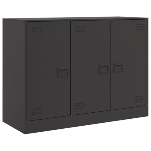 vidaXL Sideboard, Kommode Anrichte für Wohnzimmer, Metallschrank Schrank mit Stauraum, Highboard Beistellschrank Mehrzweckschrank, Schwarz Stahl vidaXL Sideboard, Kommode Anrichte für Wohnzimmer, Metallschrank Schrank mit Stauraum, Highboard Beistellschrank Mehrzweckschrank, Schwarz Stahl von vidaXL