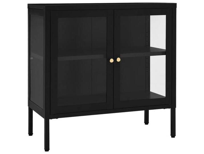 vidaXL Sideboard, Kommode Schwarz 70x35x70 cm Stahl und Glas vidaXL Sideboard, Kommode Schwarz 70x35x70 cm Stahl und Glas von vidaXL