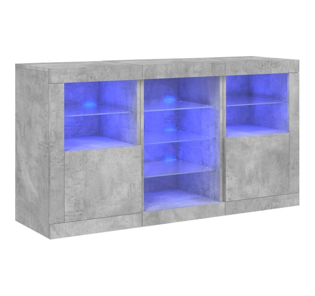 vidaXL Sideboard, Kommode mit LED-Leuchten Betongrau 123x37x67 cm vidaXL Sideboard, Kommode mit LED-Leuchten Betongrau 123x37x67 cm von vidaXL