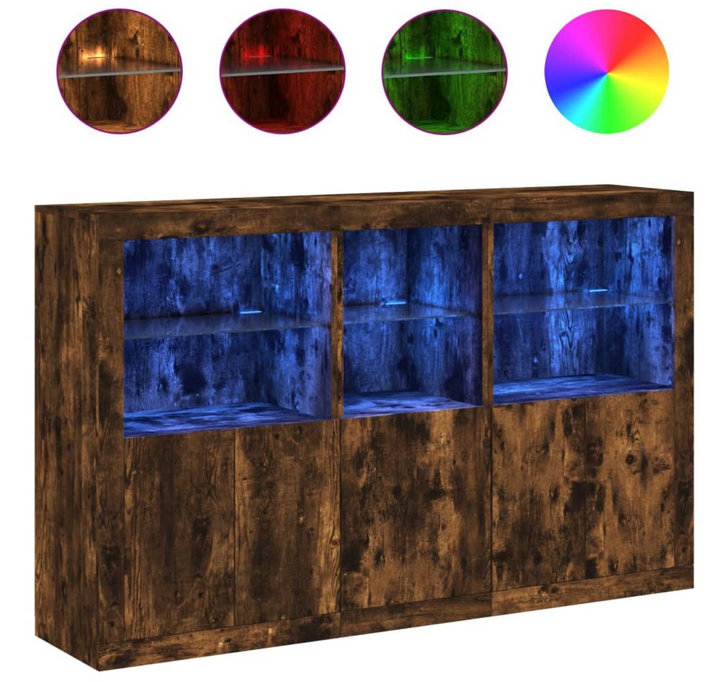 vidaXL Sideboard, Kommode mit LED-Leuchten Räuchereiche 162x37x100 cm vidaXL Sideboard, Kommode mit LED-Leuchten Räuchereiche 162x37x100 cm von vidaXL
