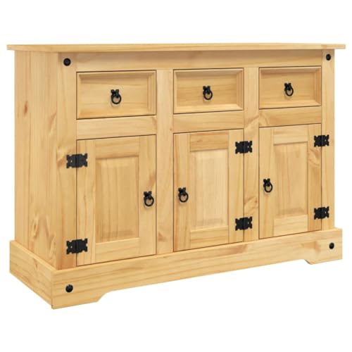 vidaXL Massivholz Sideboard Kommode Wohnzimmerschrank Schrank Anrichte Beistellschrank Kommodenschrank Corona 112x43x78 Braun Mexikanische Kiefer von vidaXL