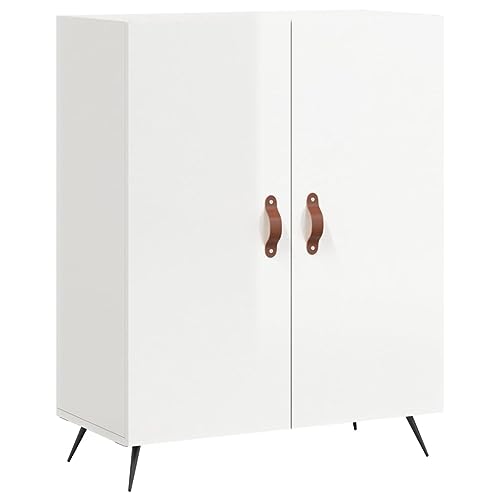 vidaXL Sideboard, Kommode mit viel Stauraum, Highboard Wohnzimmerschrank mit Türen Metallfüßen, Schrank Anrichte Beistellschrank, Hochglanz-Weiß Holzwerkstoff vidaXL Sideboard, Kommode mit viel Stauraum, Highboard Wohnzimmerschrank mit Türen Metallfüßen, Schrank Anrichte Beistellschrank, Hochglanz-Weiß Holzwerkstoff von vidaXL