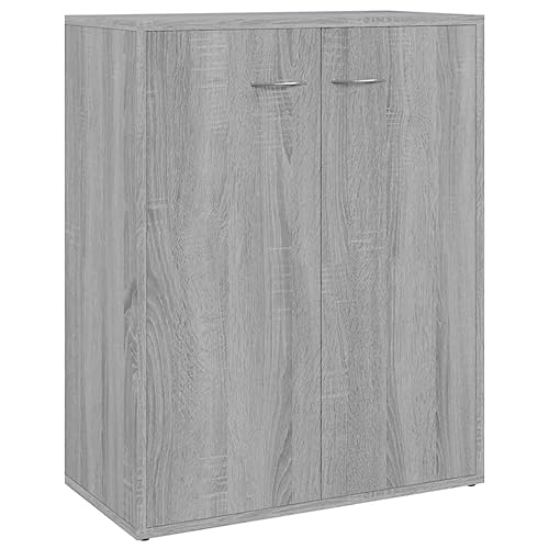 vidaXL Sideboard, Kommode mit viel Stauraum, Schrank mit 2 Türen, Mehrzweckschrank Anrichte für Wohnzimmer, Modern, Grau Sonoma 60x30x75cm Holzwerkstoff von vidaXL