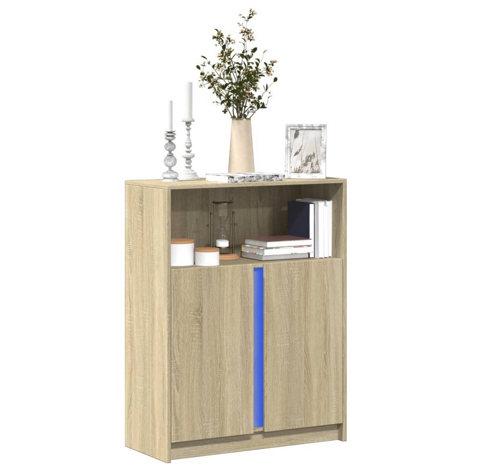 vidaXL Sideboard, LED-Sideboard Sonoma-Eiche 77x34x100 cm Holzwerkstoff von vidaXL