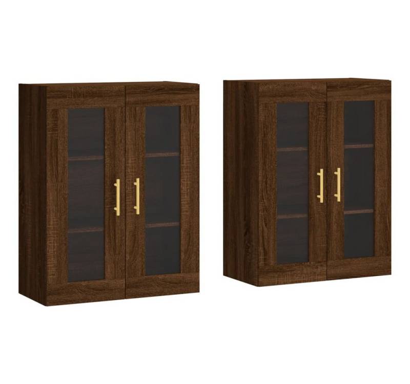 vidaXL Sideboard, Wandschränke 2 Stk. Braun Eichen-Optik Holzwerkstoff von vidaXL