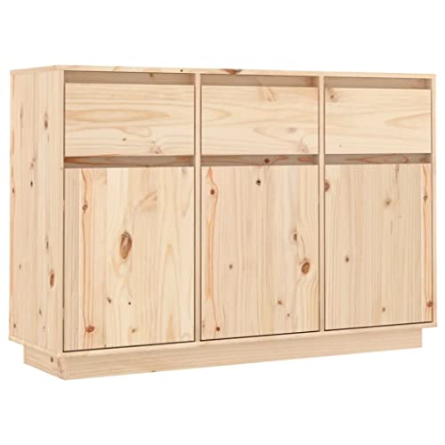 vidaXL Sideboard 3 Schubladen 6 Fächer Kommode Anrichte Schrank Beistellschrank Mehrzweckschrank Standschrank 110x34x75cm Massivholz Kiefer von vidaXL