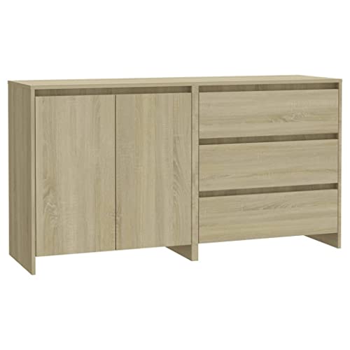 vidaXL Sideboard 2-TLG. Kommode Anrichte Schrank Beistellschrank Mehrzweckschrank Standschrank Flurschrank Wohnzimmer Sonoma-Eiche Holzwerkstoff von vidaXL