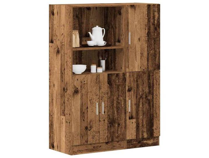vidaXL Sideboard 2-tlg Küchenschrank-Set Altholz-Optik Holzwerkstoff, braun von vidaXL