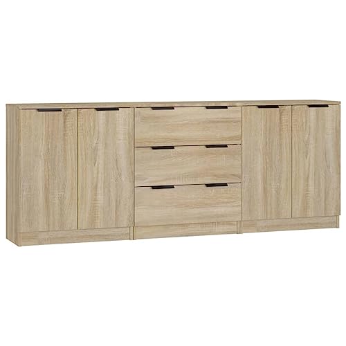 vidaXL Sideboard 3-TLG. Kommode Anrichte Schrank Beistellschrank Mehrzweckschrank Standschrank mit Schubladen Türen Sonoma Eiche-Optik Holzwerkstoff vidaXL Sideboard 3-TLG. Kommode Anrichte Schrank Beistellschrank Mehrzweckschrank Standschrank mit Schubladen Türen Sonoma Eiche-Optik Holzwerkstoff von vidaXL