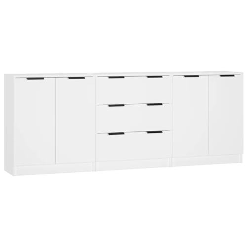vidaXL Sideboard 3-TLG. Kommode Anrichte Schrank Beistellschrank Mehrzweckschrank Standschrank mit Schubladen Türen Weiß Holzwerkstoff vidaXL Sideboard 3-TLG. Kommode Anrichte Schrank Beistellschrank Mehrzweckschrank Standschrank mit Schubladen Türen Weiß Holzwerkstoff von vidaXL