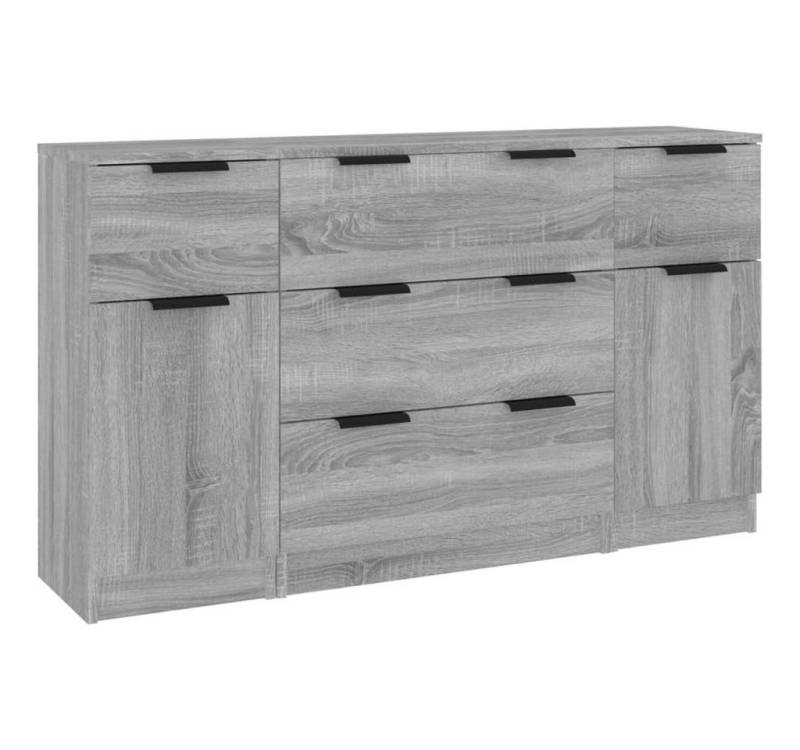 vidaXL Sideboard 3-tlg. Sideboard-Set Grau Sonoma Holzwerkstoff (3 St) von vidaXL