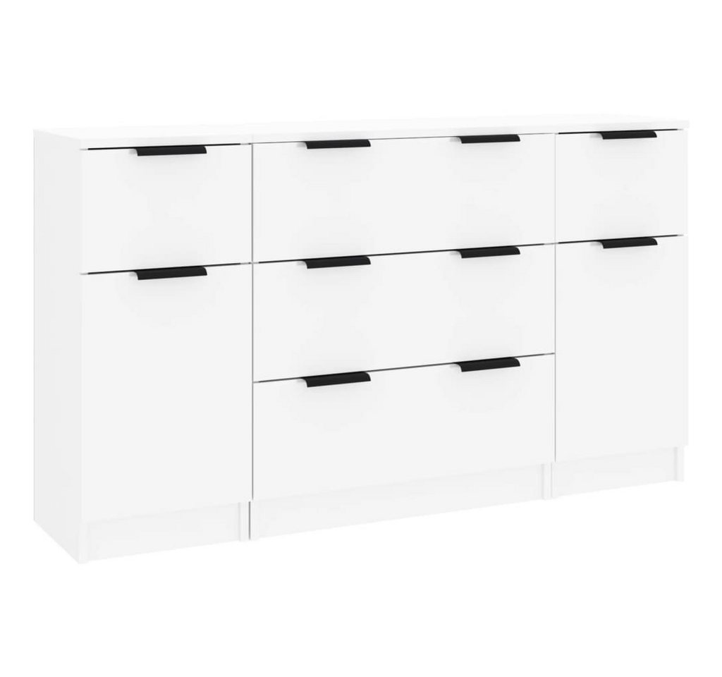 vidaXL Sideboard 3-tlg. Sideboard-Set Hochglanz-Weiß Holzwerkstoff (3 St) von vidaXL