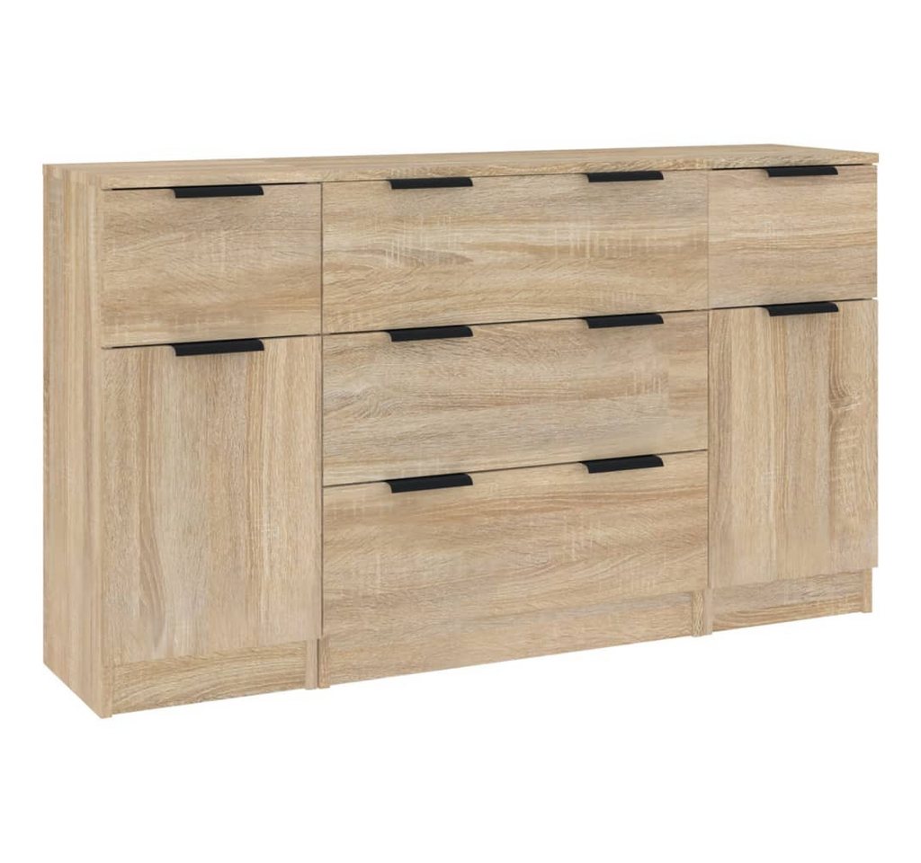 vidaXL Sideboard 3-tlg. Sideboard-Set Sonoma-Eiche Holzwerkstoff (3 St) von vidaXL