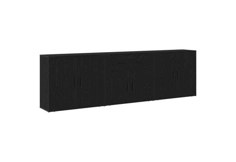 vidaXL Sideboard Anrichten 3 Stk Schwarzes Eichenholz Holzwerkstoff (3 St) von vidaXL
