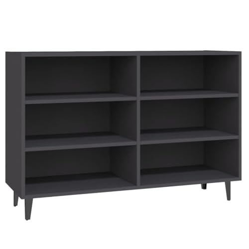 vidaXL Sideboard Beistellschrank Kommode Schrank Anrichte Bücherregal Bücherschrank Mehrzweckschrank Standschrank Grau 103,5x35x70cm Holzwerkstoff von vidaXL