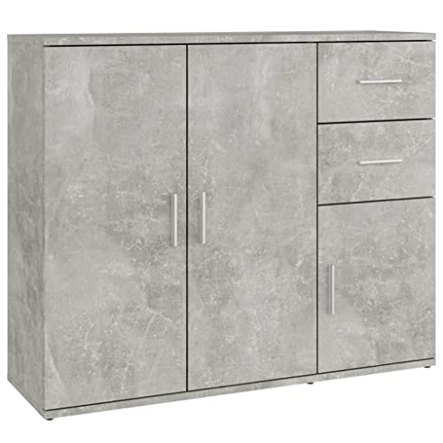 vidaXL Sideboard Betongrau 91x29,5x75cm Holzwerkstoff von vidaXL