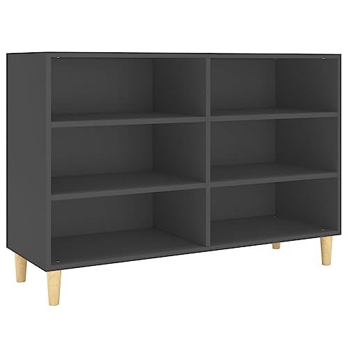 vidaXL Sideboard Bücherregal Standregal Regal Kommode Anrichte Schrank Beistellschrank Bücherschrank Lagerregal Grau 103,5x35x70cm Holzwerkstoff von vidaXL