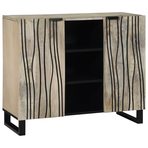 vidaXL Sideboard – EIN schöner rustikaler Schrank für Dein ESS- oder Wohnzimmer. Perfekt zum Verstauen. Dieses Coole Stück besteht aus Mangoholz und hilft dir, Alles ordentlich zu halten. von vidaXL