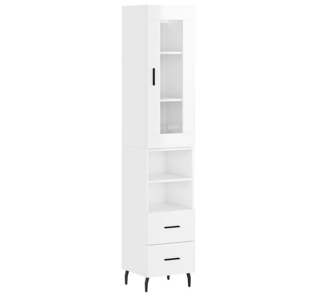 vidaXL Sideboard Highboard Hochglanz-Weiß 34,5x34x180 cm Holzwerkstoff (1 St) von vidaXL