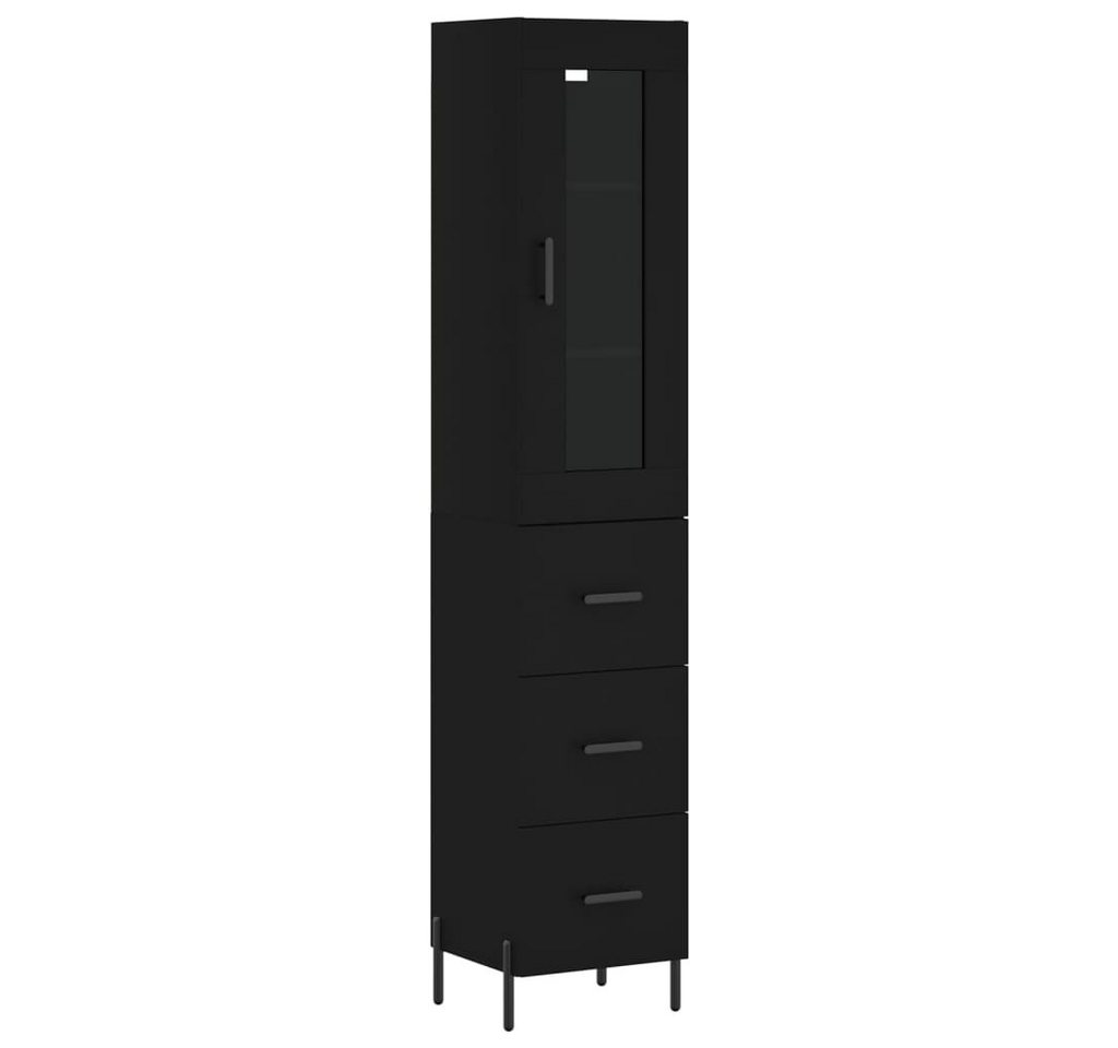 vidaXL Sideboard Highboard Schwarz 34,5x34x180 cm Holzwerkstoff (1 St) von vidaXL