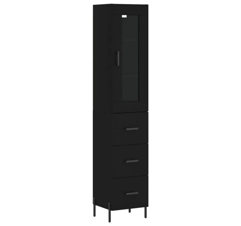 vidaXL Sideboard Highboard Schwarz 34,5x34x180 cm Holzwerkstoff (1 St) von vidaXL