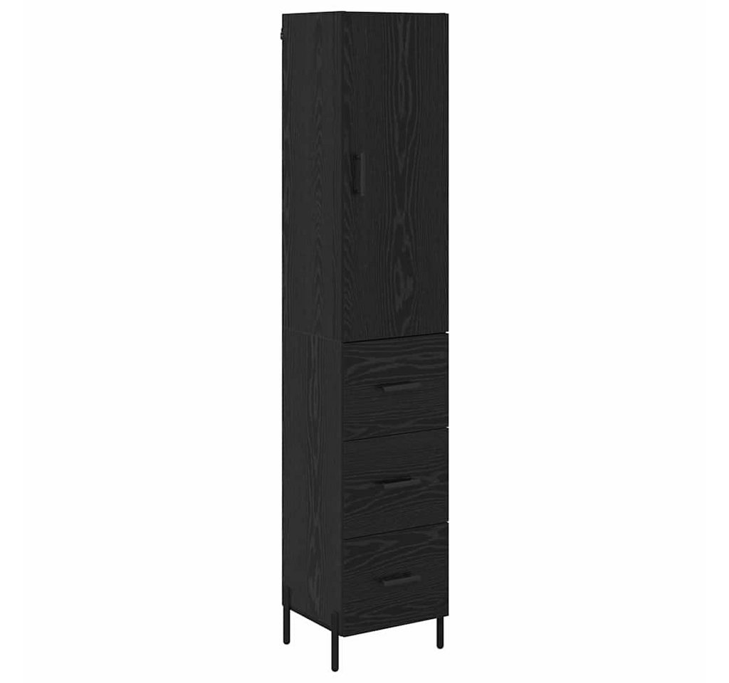 vidaXL Sideboard Hochboard Schwarz Eichen-Optik 34,5 x 34 x 180 cm Holzwerkstoff (1 St) von vidaXL