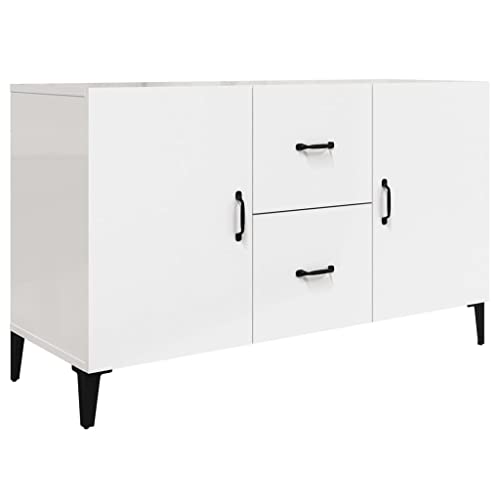 vidaXL Sideboard Kommode Anrichte Mehrzweckschrank Beistellschrank Standschrank Schrank Flurkommode Hochglanz-Weiß 100x36x60cm Holzwerkstoff von vidaXL