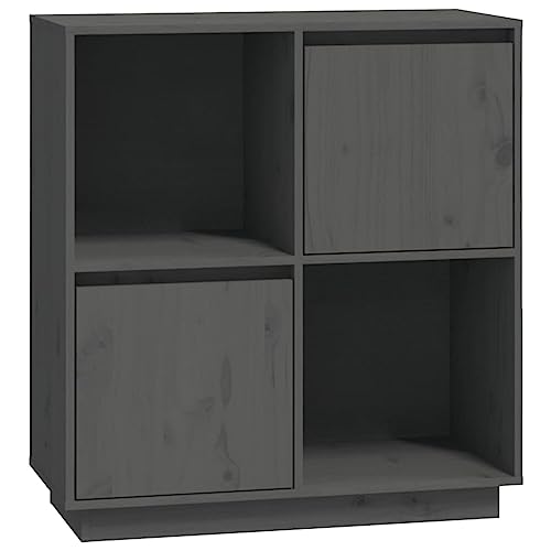 vidaXL Sideboard Kommode Anrichte Schrank Beistellschrank Mehrzweckschrank Standschrank Wohnzimmer Flur Grau 74x35x80cm Massivholz Kiefer von vidaXL