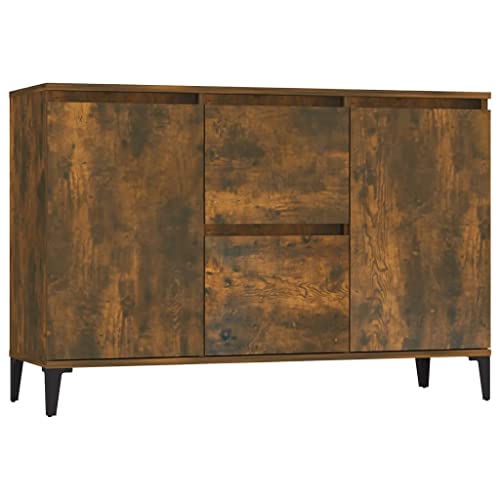 vidaXL Sideboard Kommode Anrichte Schrank Beistellschrank Mehrzweckschrank Standschrank Wohnzimmer Flur Räuchereiche 102x35x70cm Holzwerkstoff von vidaXL