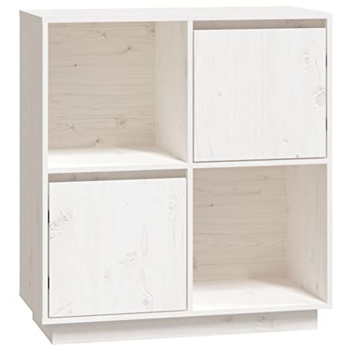 vidaXL Sideboard Kommode Anrichte Schrank Beistellschrank Mehrzweckschrank Standschrank Wohnzimmer Flur Weiß 74x35x80cm Massivholz Kiefer von vidaXL