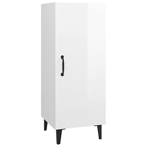 vidaXL Sideboard Kommode Anrichte Schrank Beistellschrank Mehrzweckschrank Standschrank Wohnzimmer Hochglanz-Weiß 34,5x34x90cm Holzwerkstoff von vidaXL