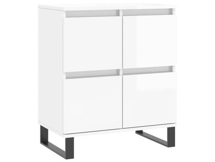 vidaXL Sideboard Kommode Sideboard Hochglanz-Weiß 60x35x70 cm Spanplatte, weiß von vidaXL
