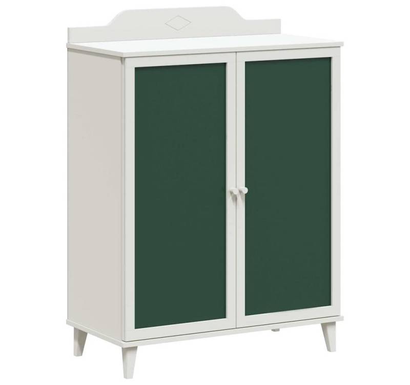 vidaXL Sideboard Kreidekasten mit Regal mit Speicher mit Tür Weiß Holzwerkstoff (1 St) von vidaXL