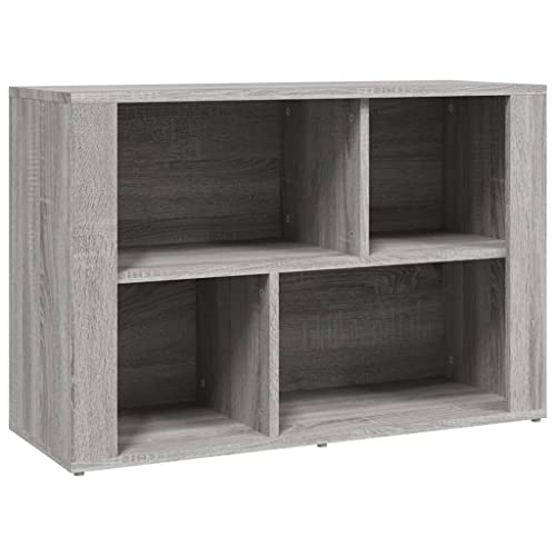 vidaXL Sideboard Schrank Anrichte Beistellschrank Kommode Mehrzweckschrank Standschrank Bücherregal Standregal Grau Sonoma 80x30x54cm Holzwerkstoff von vidaXL