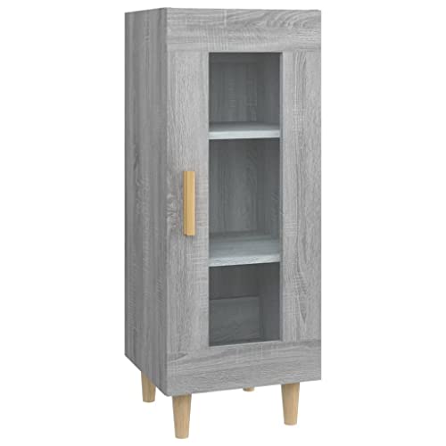 vidaXL Sideboard Schrank Anrichte Beistellschrank Kommode Mehrzweckschrank Standschrank Wohnzimmer Grau Sonoma 34,5x34x90cm Holzwerkstoff von vidaXL