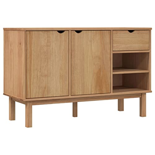 vidaXL Sideboard Schrank Anrichte Beistellschrank Kommode Mehrzweckschrank Standschrank Wohnzimmerschrank 114x43x73,5cm Massivholz Kiefer von vidaXL